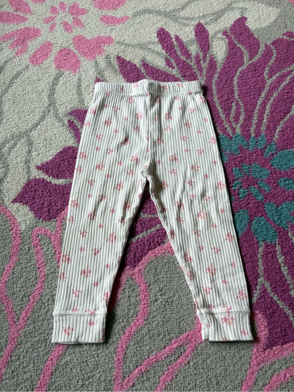Cloud Island Ribbed Floral Pants